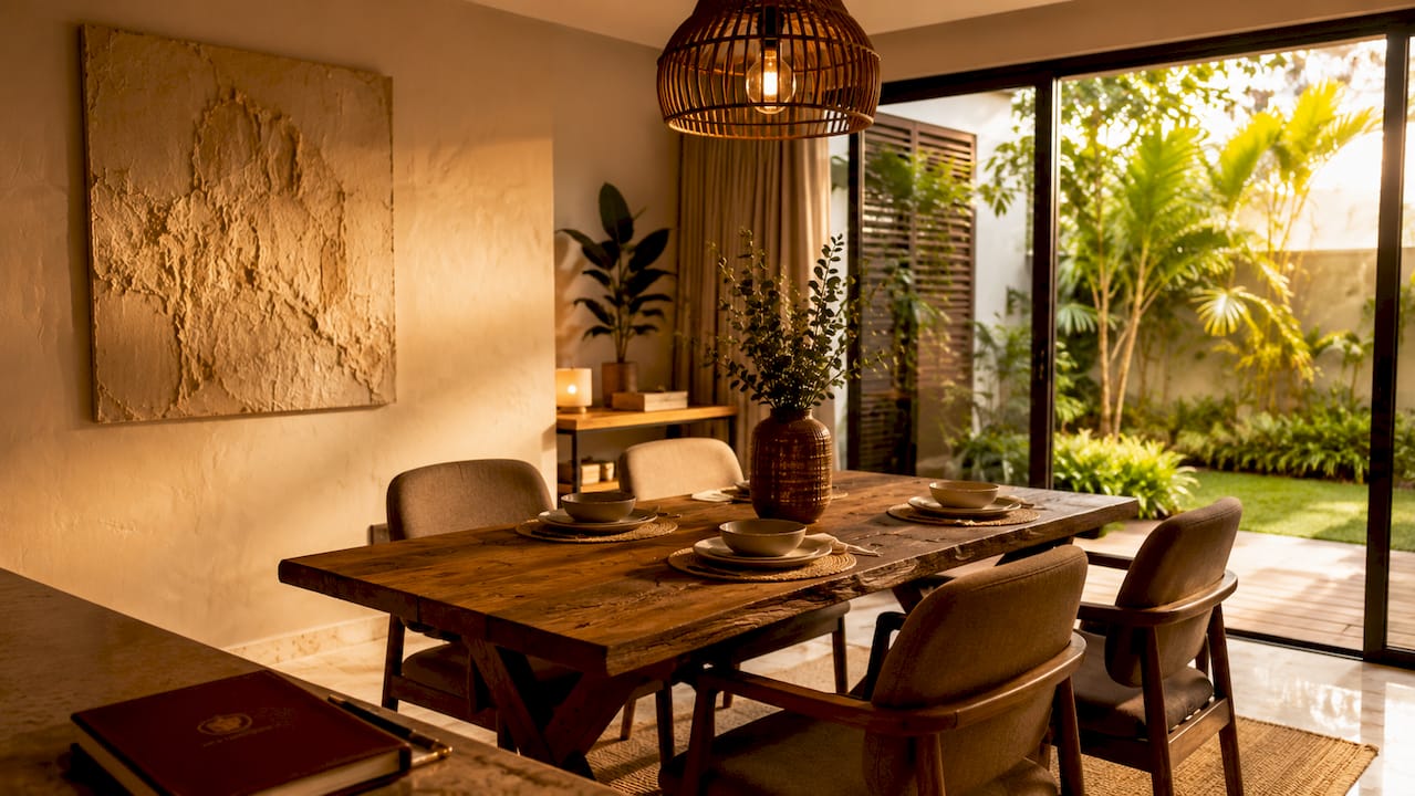 Furnished dining area in Singapore landed home