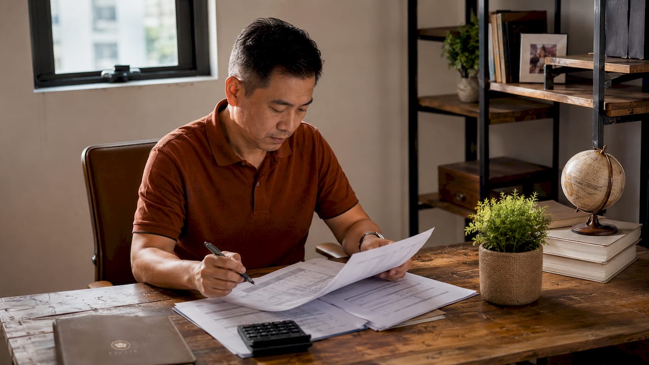 Landlord reviewing home staging budget in landed home
