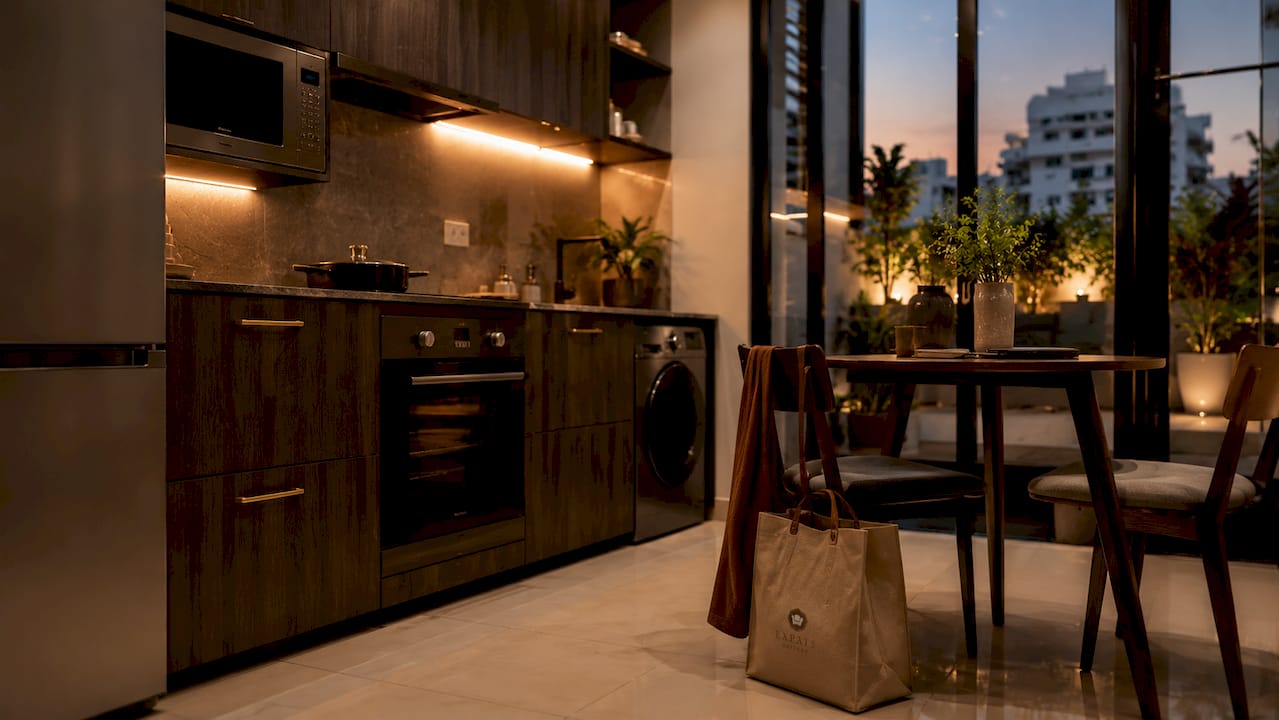 Fully furnished apartment kitchen Singapore