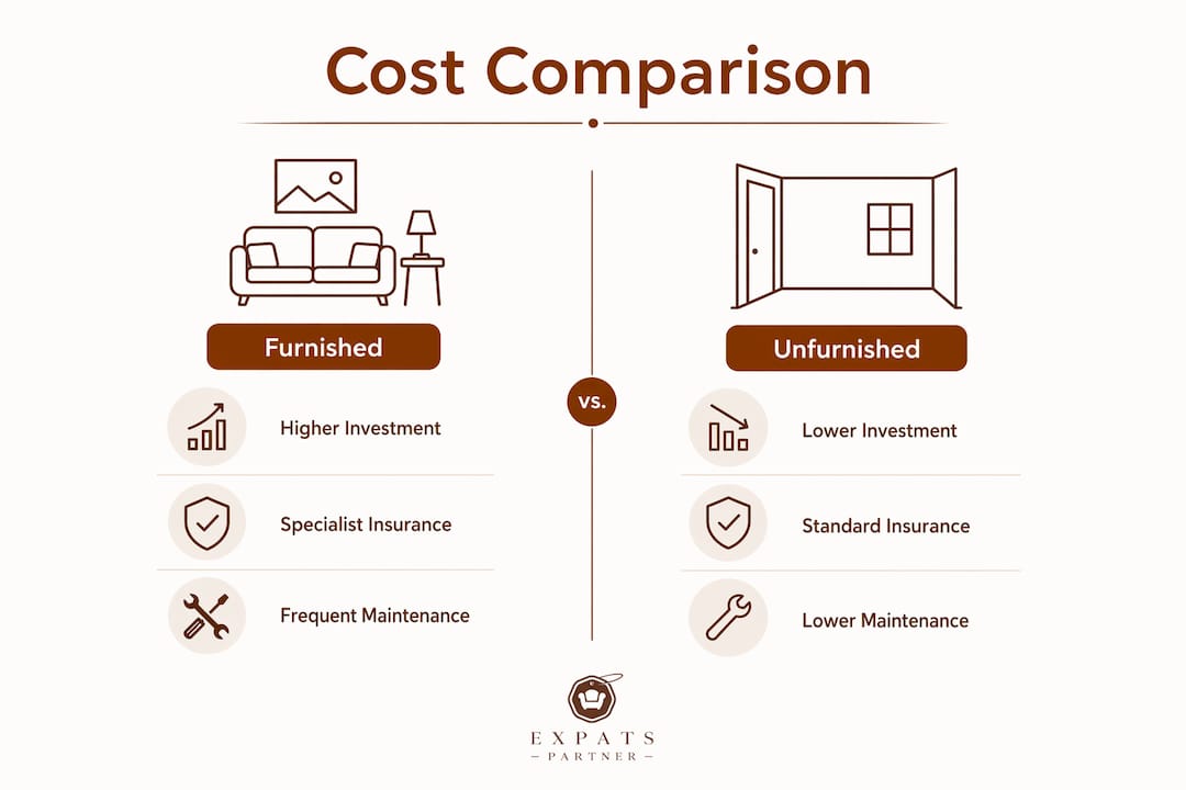 Infographic comparing furnished and unfurnished rental costs