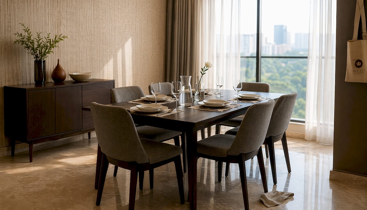 Singapore staged dining area in landed home