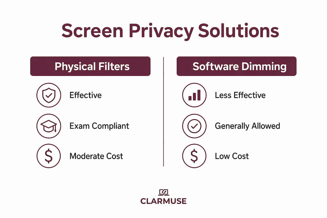Infographic comparing screen privacy solutions