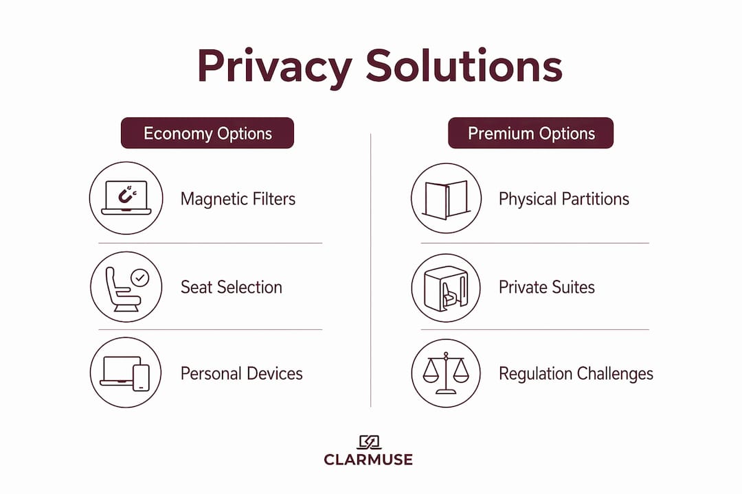 Infographic comparing flight privacy solutions