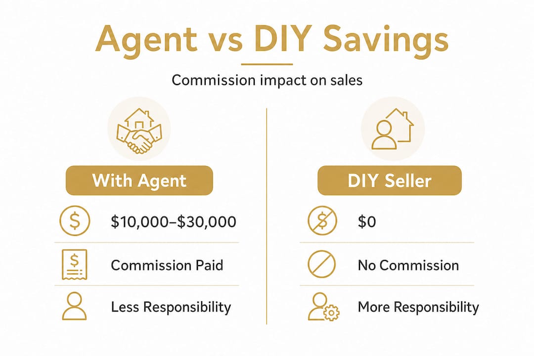 Infographic comparing agent vs DIY selling costs