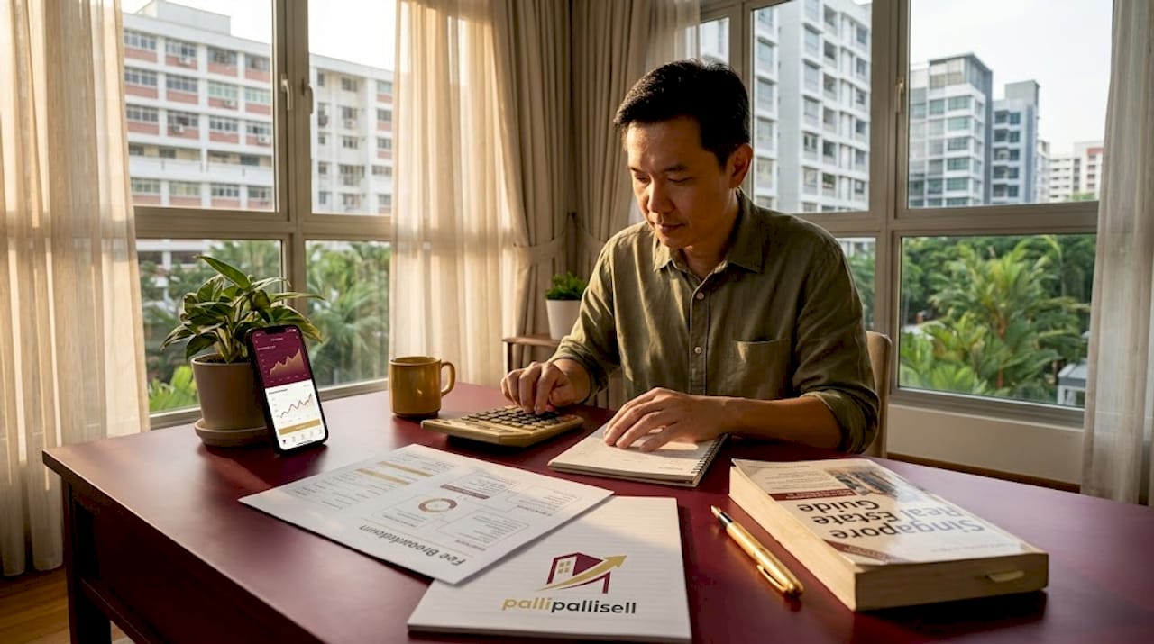 Homeowner calculating HDB sale agent fees