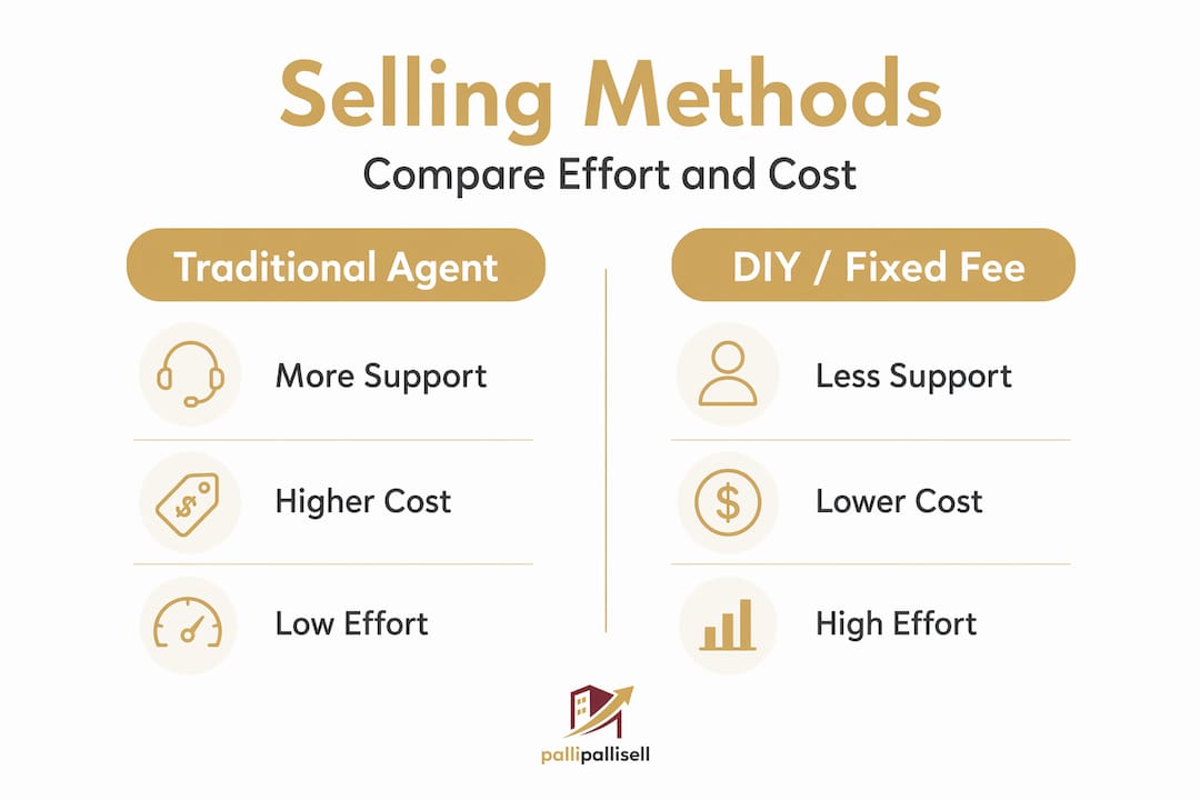 Infographic comparing HDB selling methods side by side