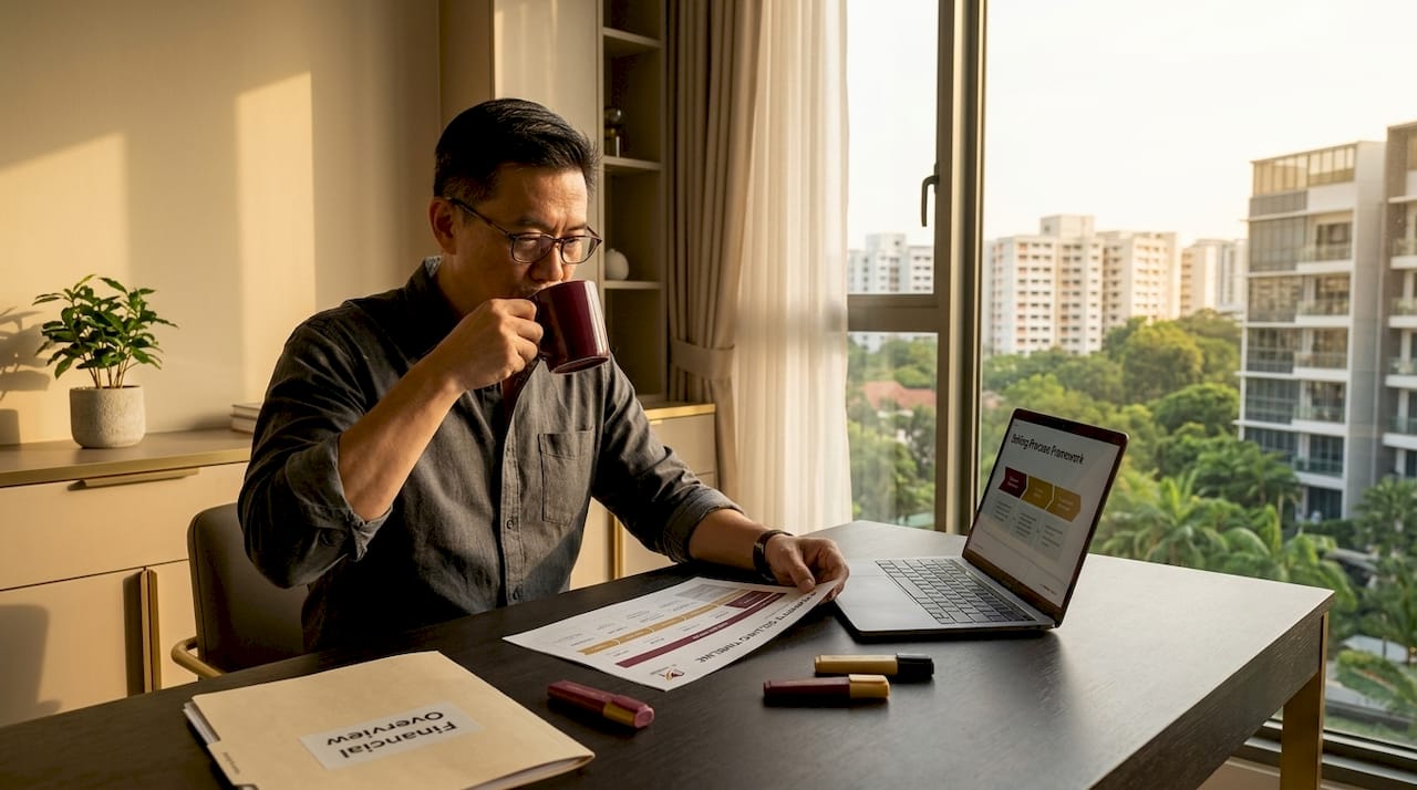 Man reviewing property selling timeline chart