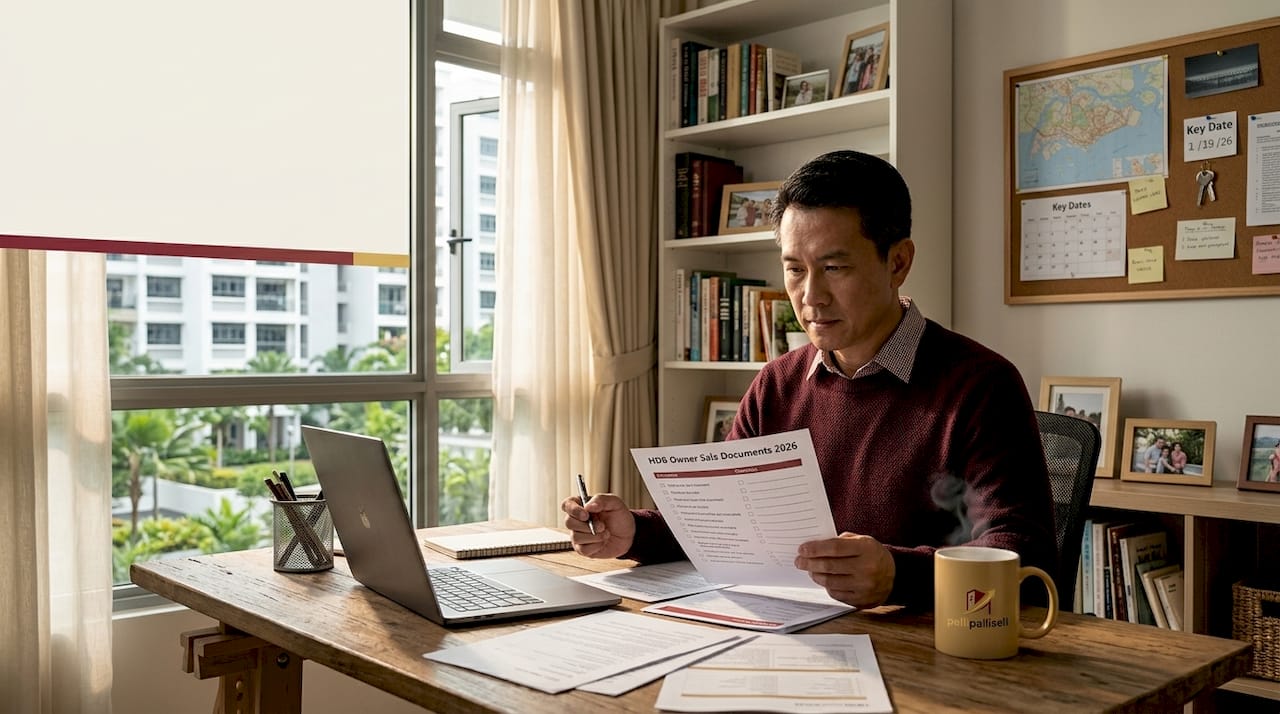 Homeowner reviewing HDB sale documents checklist