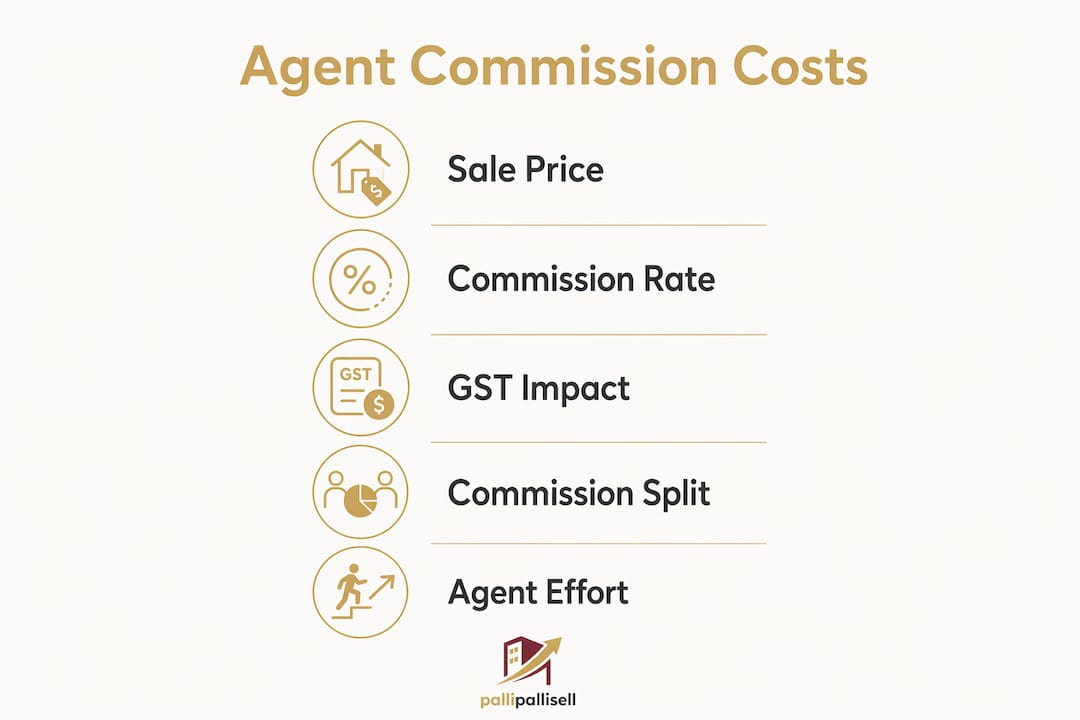 Infographic explaining steps affecting agent commission costs
