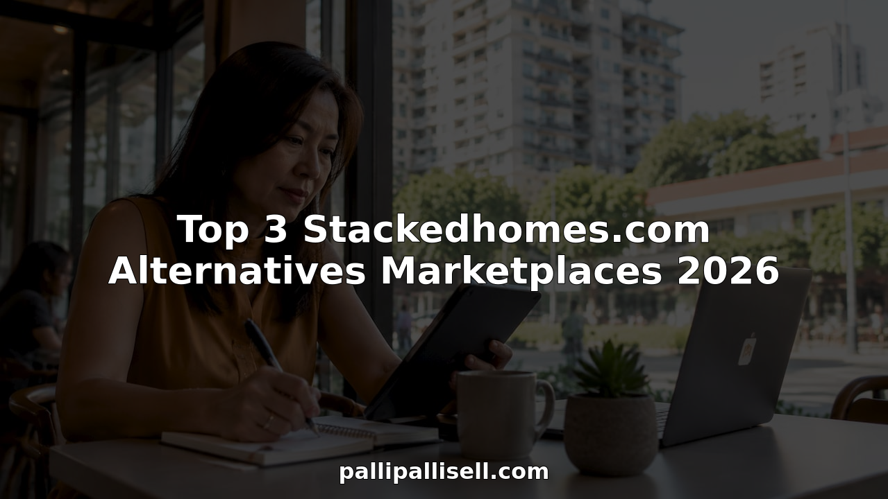 Woman researching property marketplaces at home
