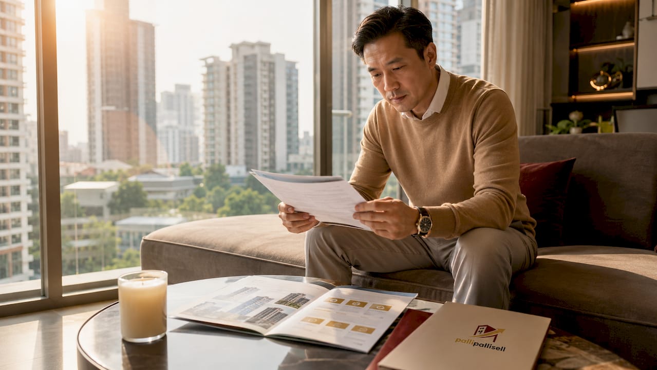 Singapore condo owner reviewing flat fee listing documents