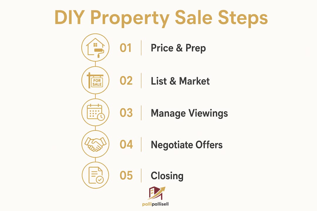 Infographic showing DIY property sale steps