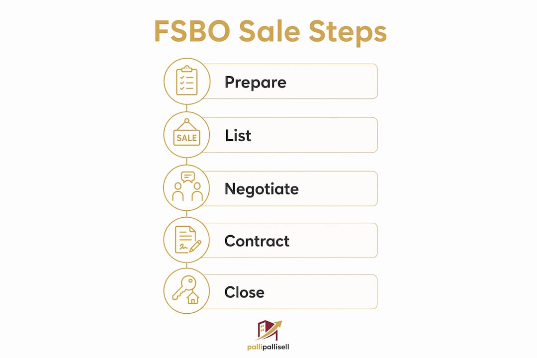 Infographic outlining FSBO property sale steps