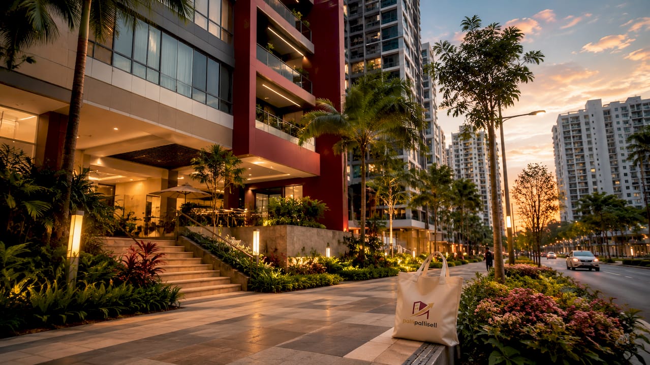 Modern Singapore condominium at golden hour