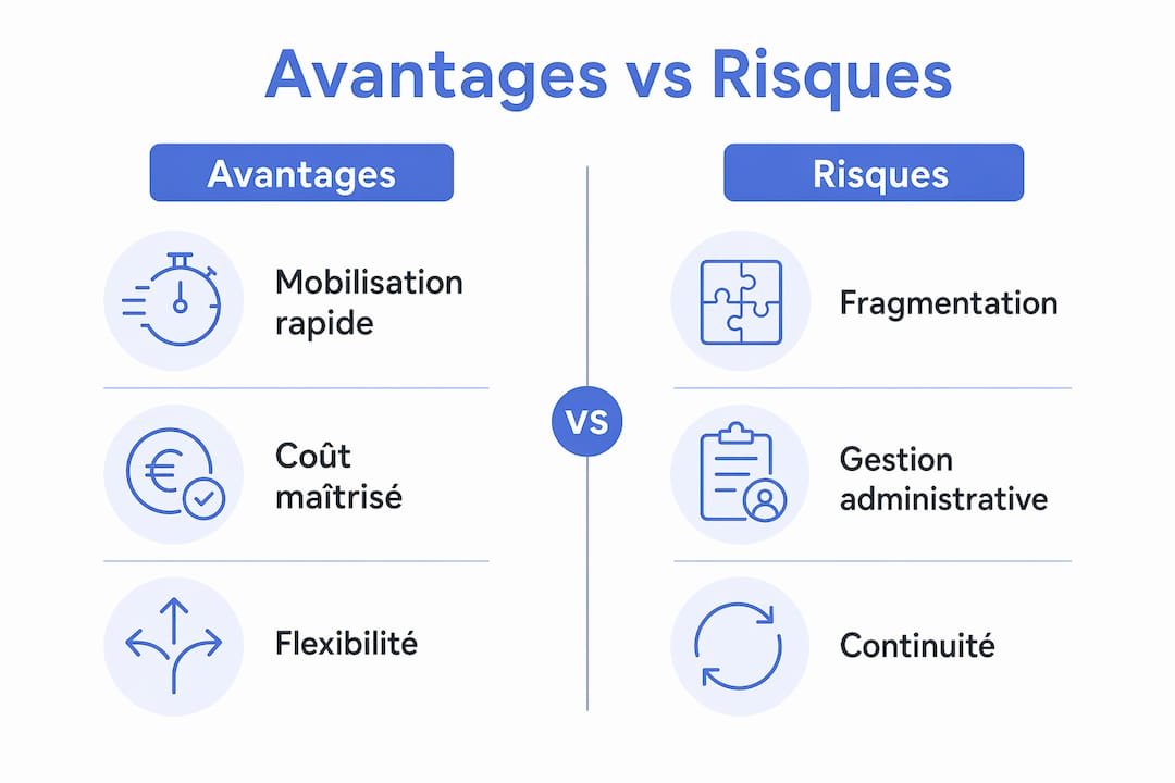 Infographie : atouts et points de vigilance à prendre en compte avant de faire appel à un freelance pour une mission de courte durée
