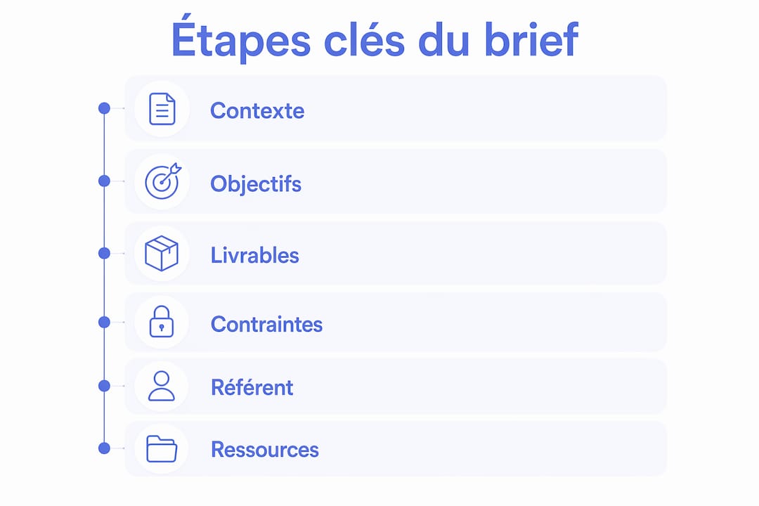 Les grandes étapes pour réussir un brief freelance en un coup d'œil