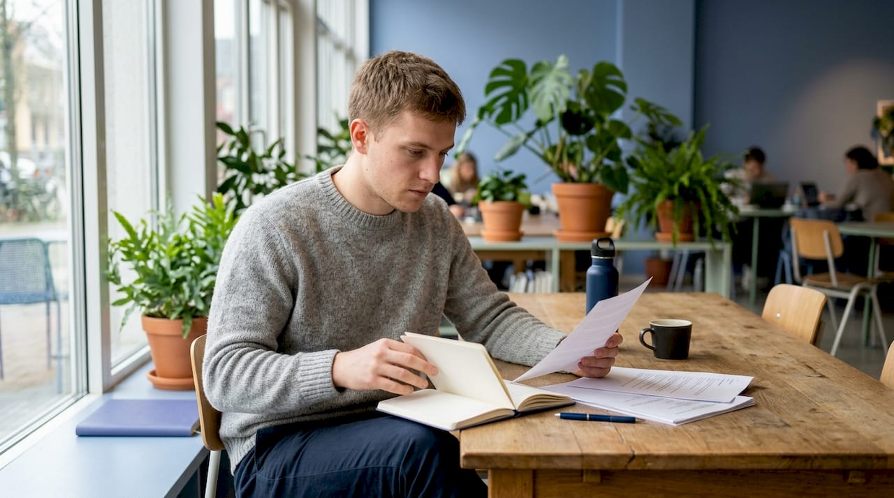 Employé temporaire travaillant seul dans un open space