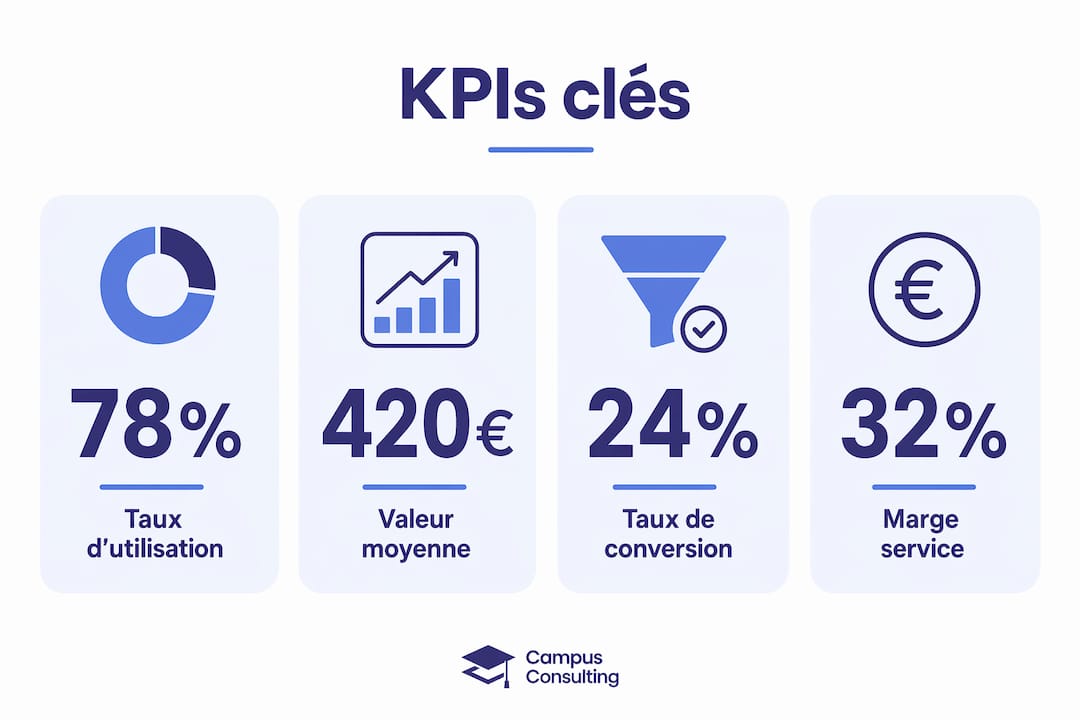Découvrez en un coup d'œil les indicateurs de performance essentiels pour piloter une mission freelance grâce à notre infographie.