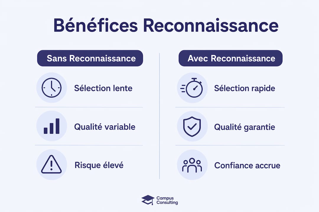 Infographie : comparaison des avantages liés à la reconnaissance des compétences chez les freelances