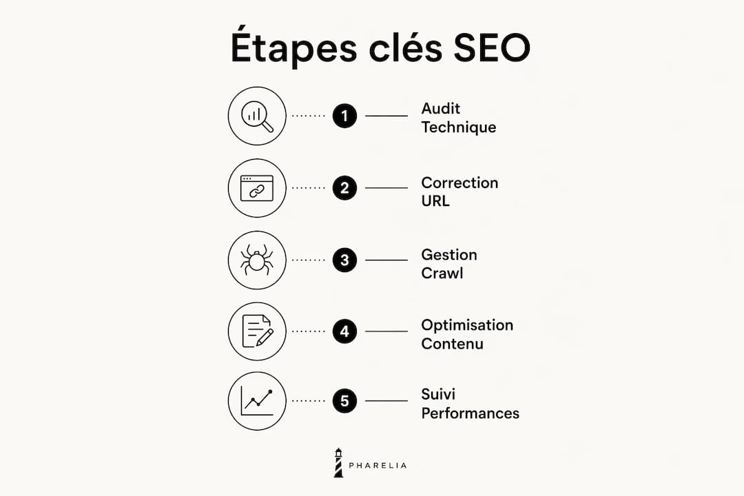 Découvrez en un coup d’œil les étapes essentielles pour optimiser votre boutique PrestaShop grâce à notre infographie dédiée au SEO.