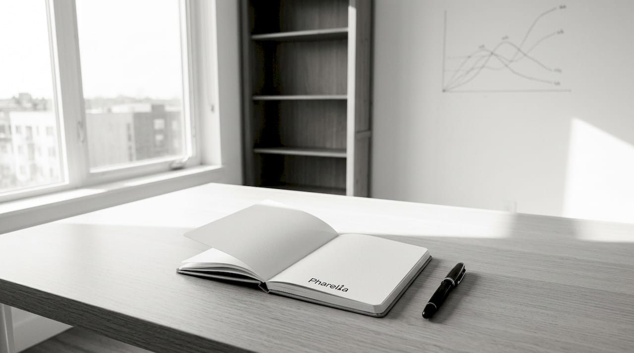 Un espace de travail épuré, équipé des outils essentiels pour le marketing digital.