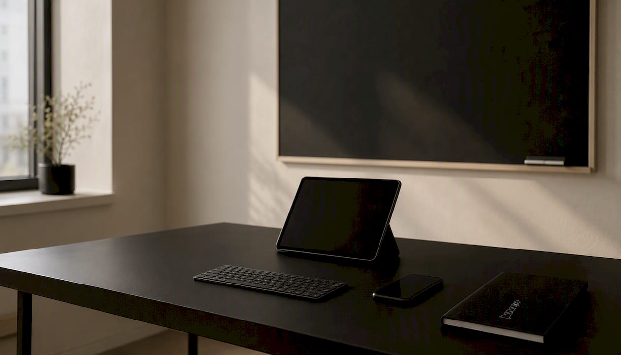 Salle de réunion sobre, sans équipements connectés