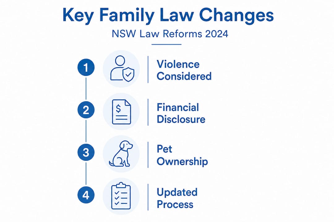 Infographic summarizing major NSW family law changes