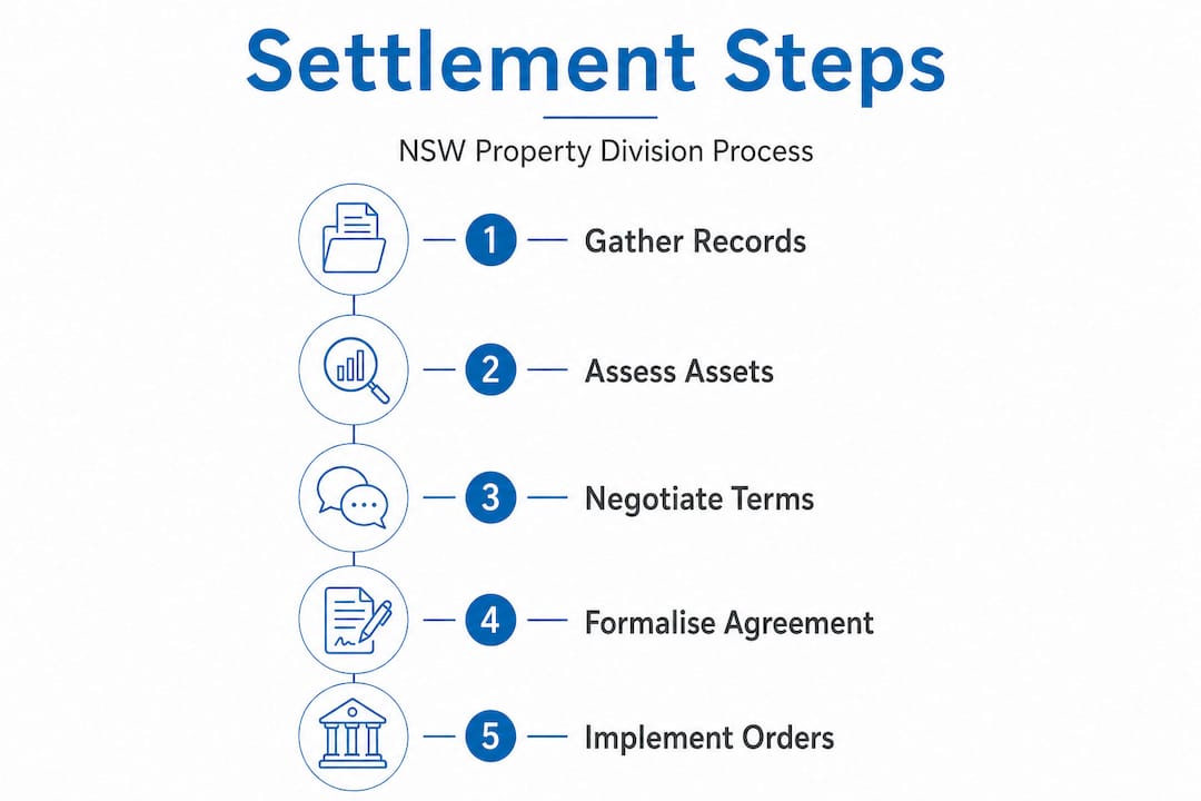 Infographic of NSW property settlement process steps