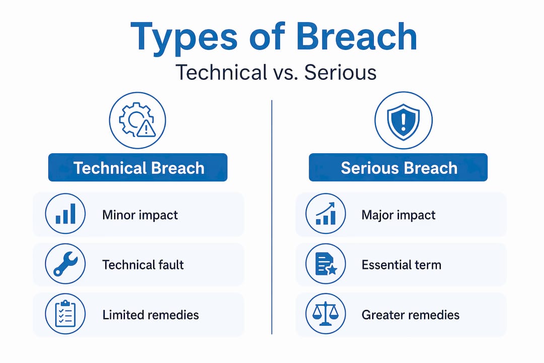 Infographic comparing technical and serious breach