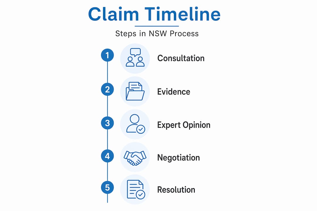 Infographic showing medical negligence claim steps