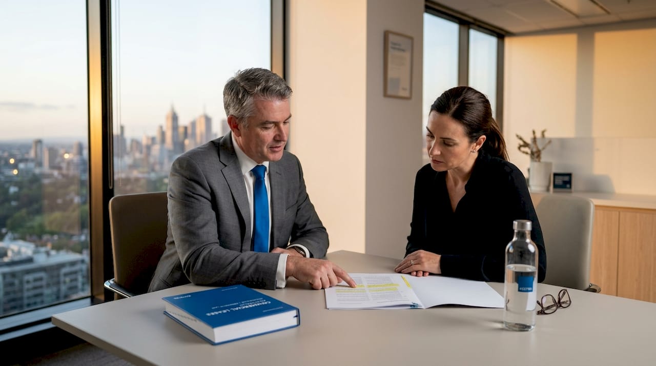 Lawyer explaining NSW leasehold document to client