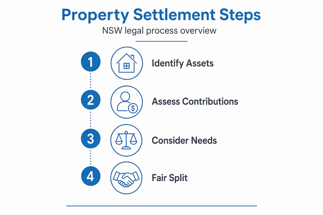 Infographic outlining property settlement steps NSW