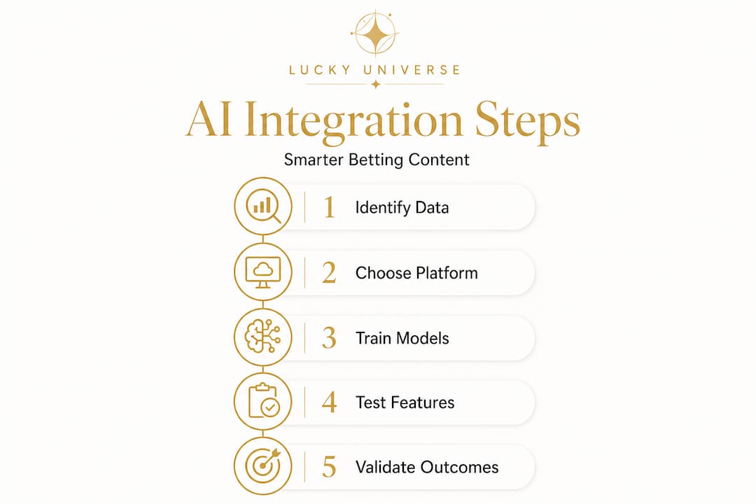 Infographic illustrating five steps to integrate AI