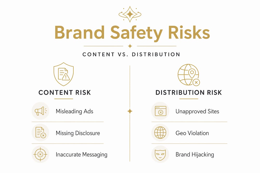 Infographic comparing content and distribution risks
