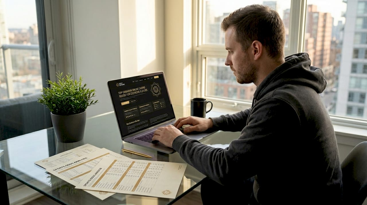 Bettor reviewing structured betting advice