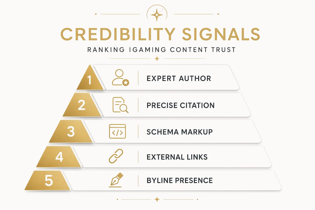 Infographic ranking top credibility signals