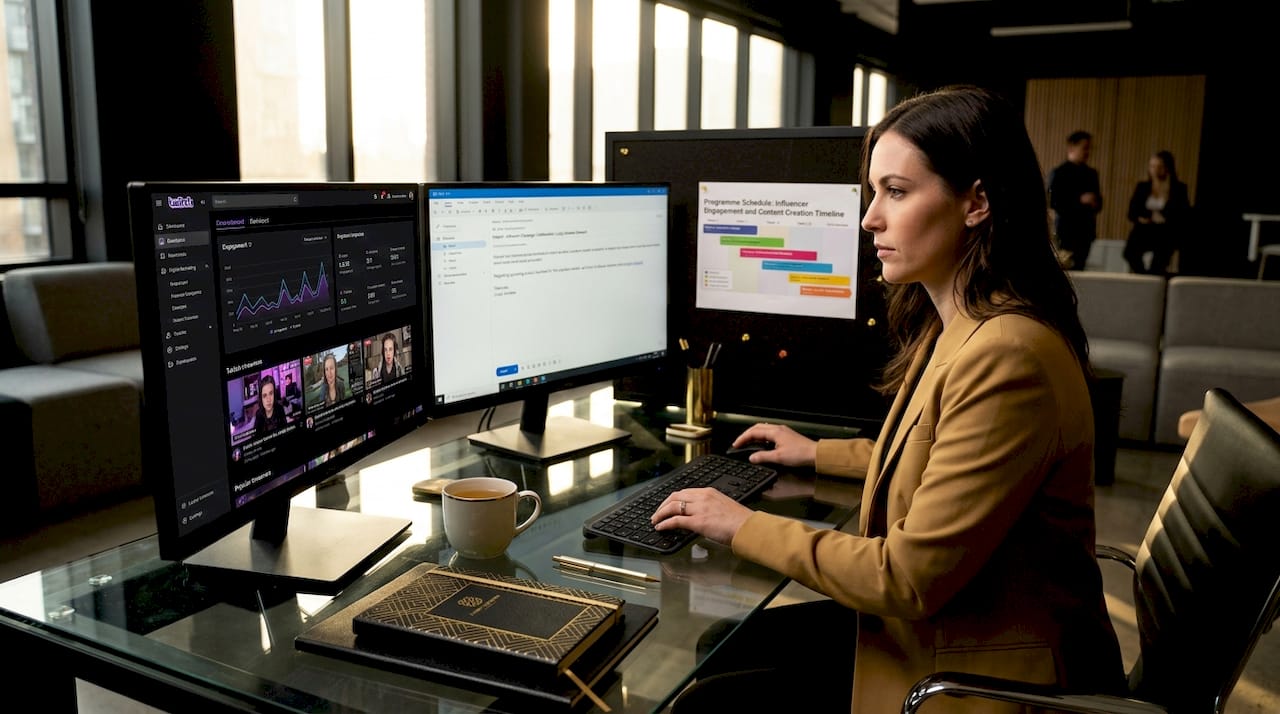 Marketing manager organizing influencer campaign
