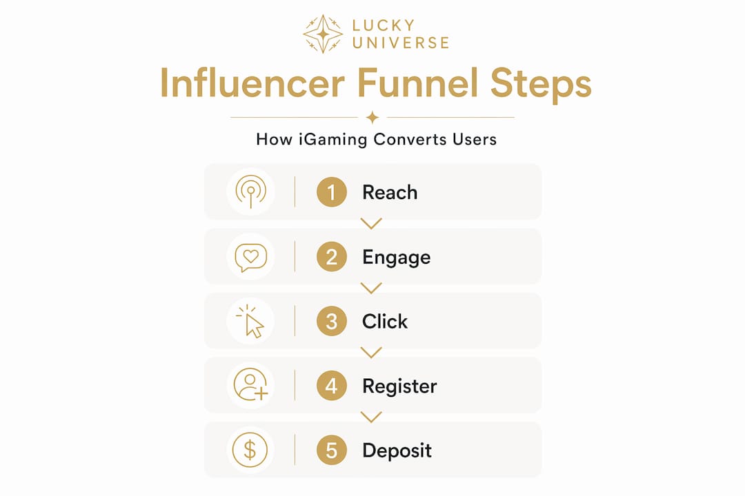 Infographic shows igaming influencer funnel steps