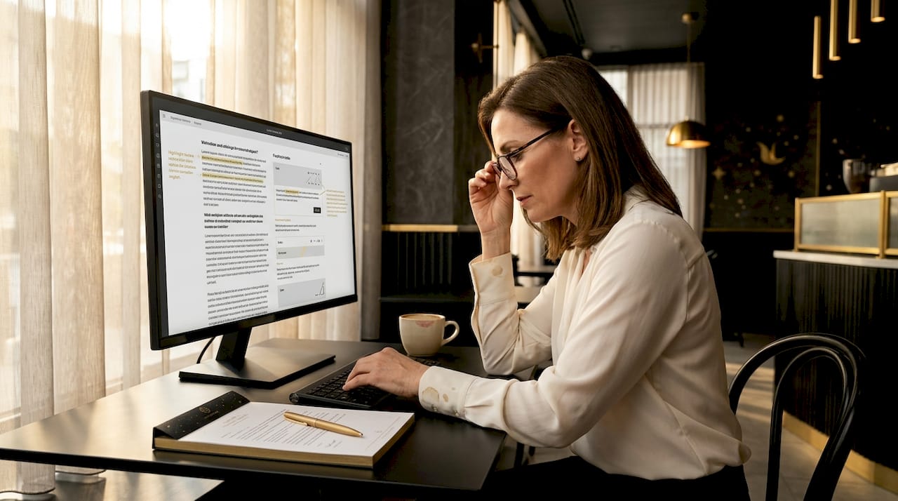 Editor reviewing digital content and feedback