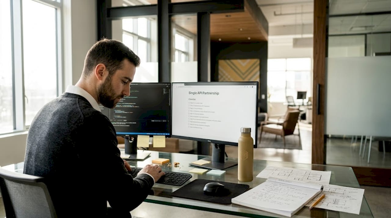 Engineer reviews API integration checklist