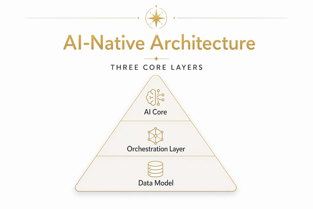Infographic showing AI-native platform architecture tiers
