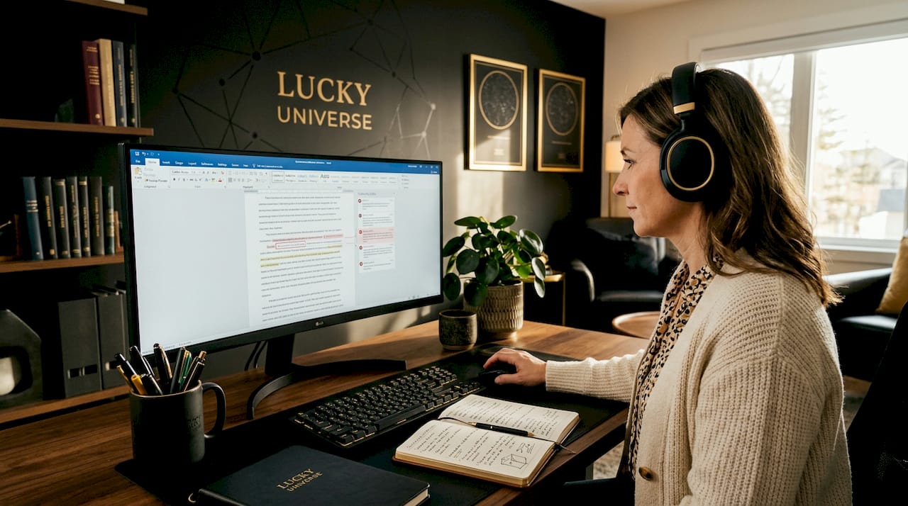 Editor reviewing AI-generated draft in newsroom
