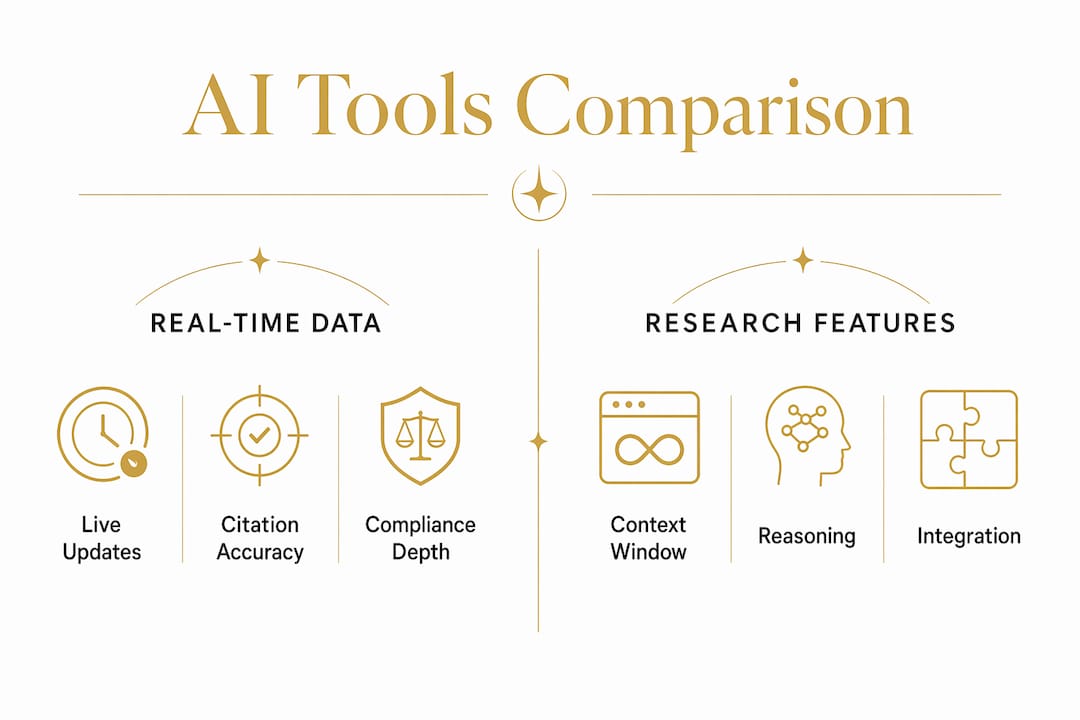 Infographic comparing AI tools for iGaming research