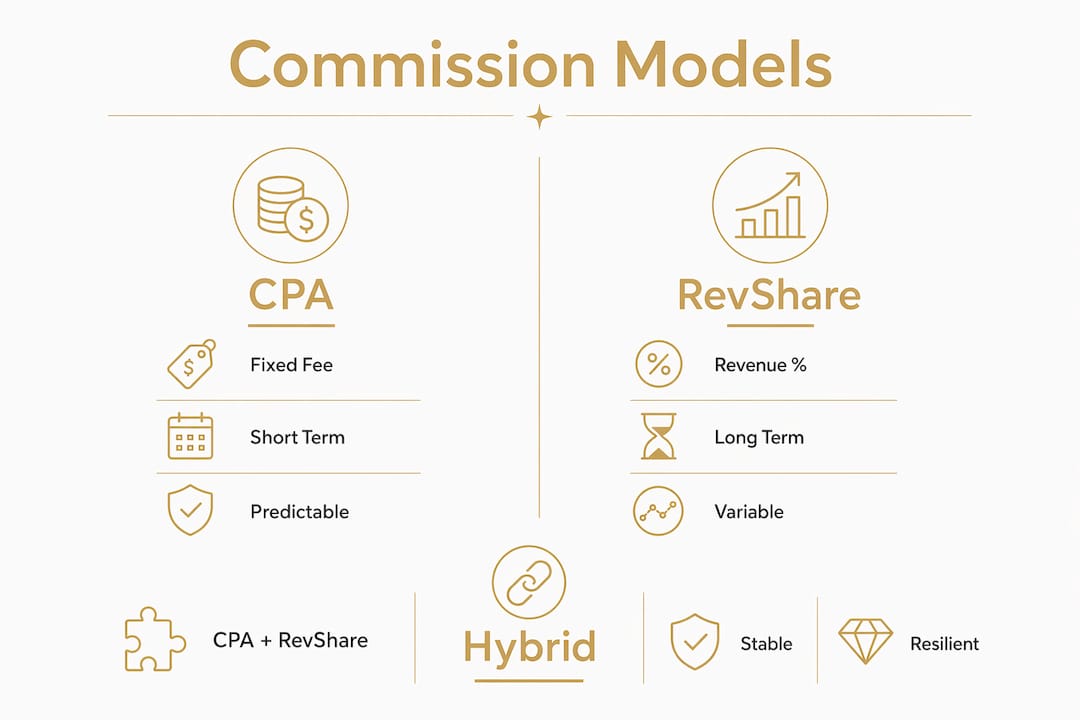 Comparison infographic of iGaming commission models