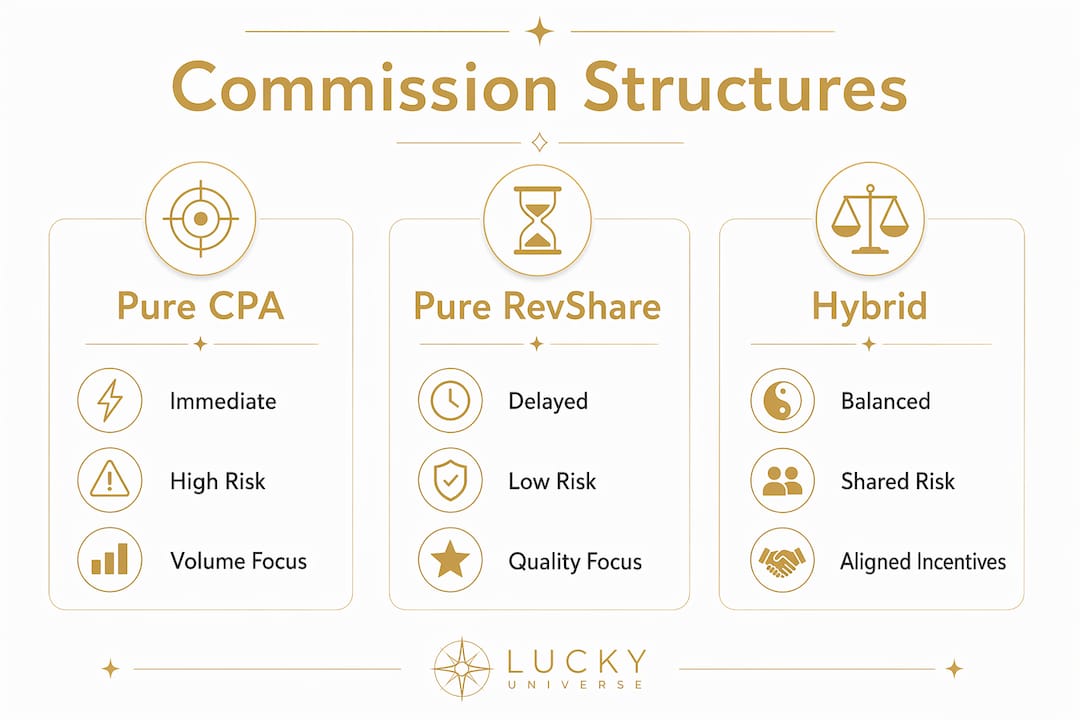 Infographic comparing affiliate commission structures