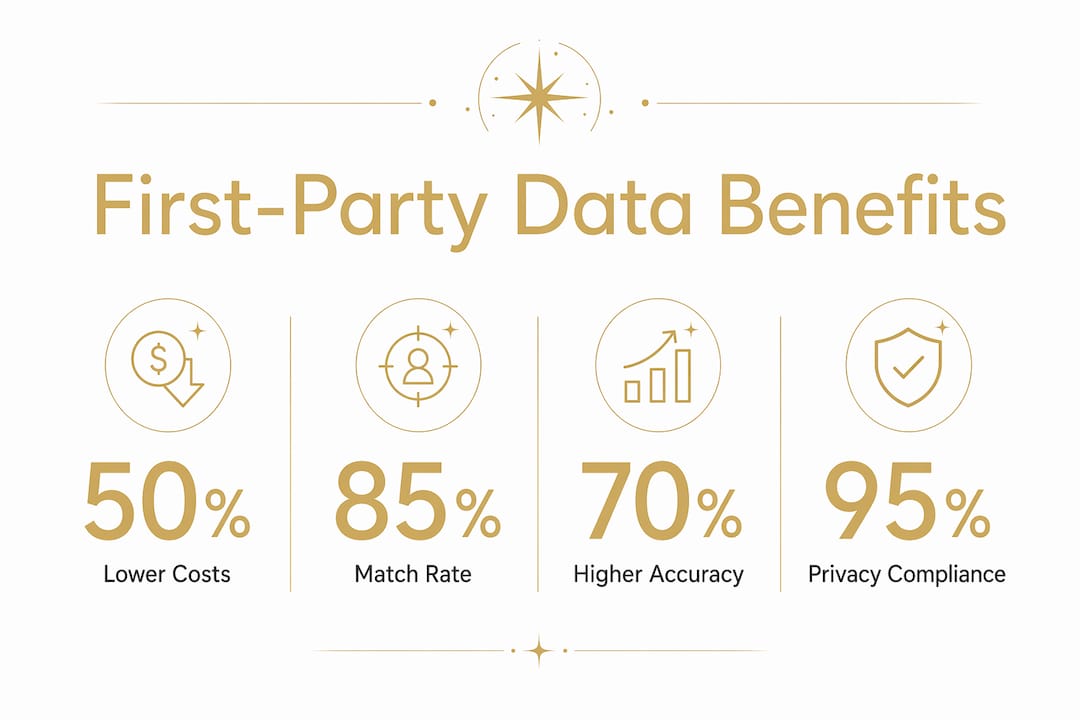 Infographic displaying key benefits of first-party data