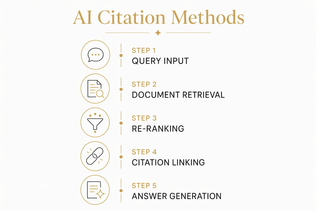 Infographic illustrating AI citation generation steps