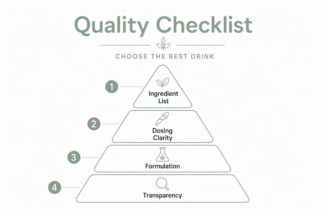 Infographic showing cannabis drink quality checklist