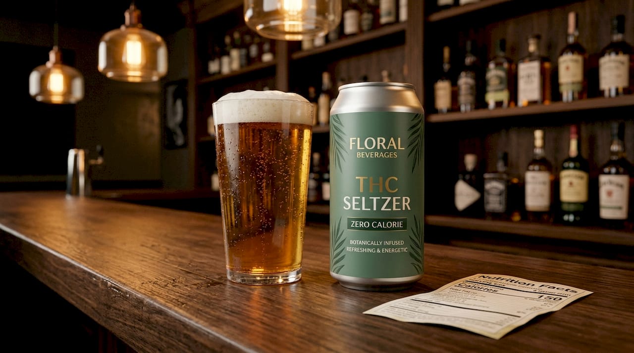 Calorie comparison of THC drink and alcoholic beer