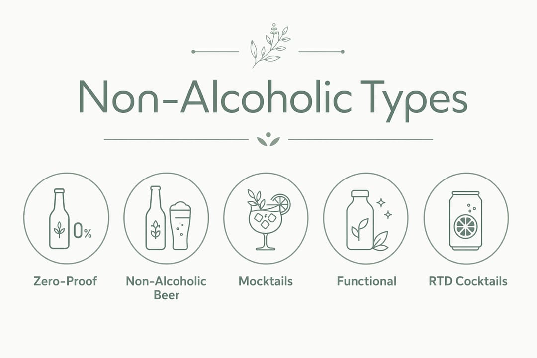 Infographic showing hierarchy of non-alcoholic beverage types